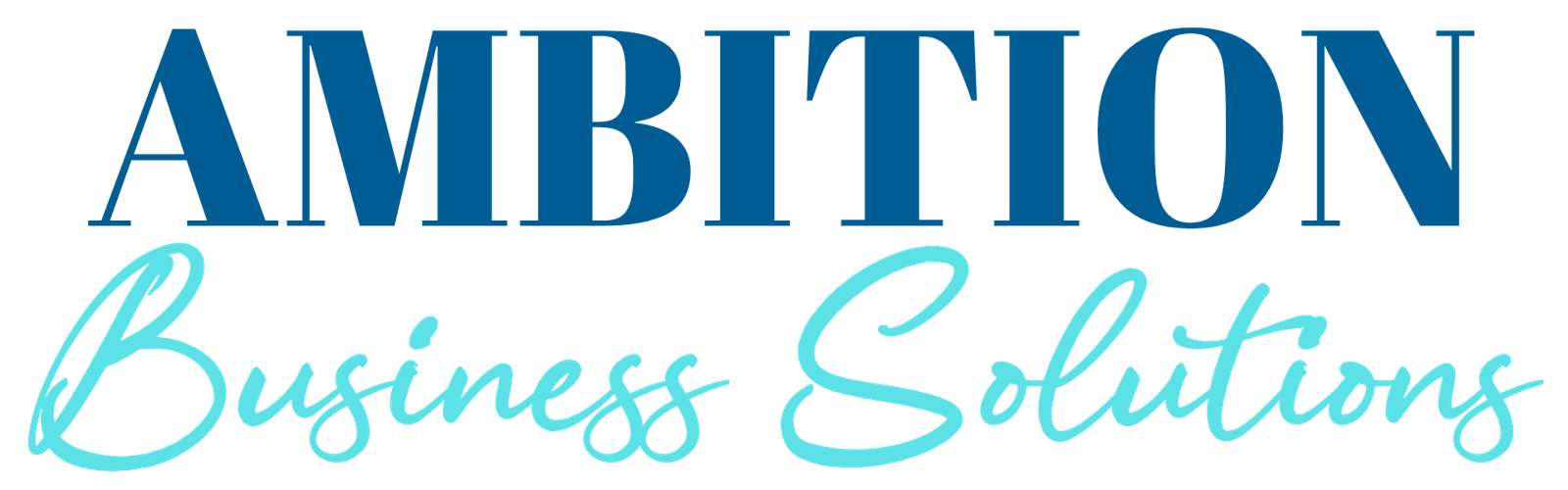 The text AMBITION Business Solutions in blue and teal. - My Personal Painter - My Personal Painter Ambition Business Solutions logo