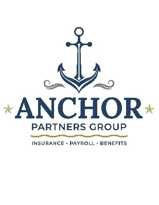 Logo for Anchor Partners Group featuring an anchor icon above the company name and services: insurance, payroll, benefits. - My Personal Painter - My Personal Painter anchor partners group logo