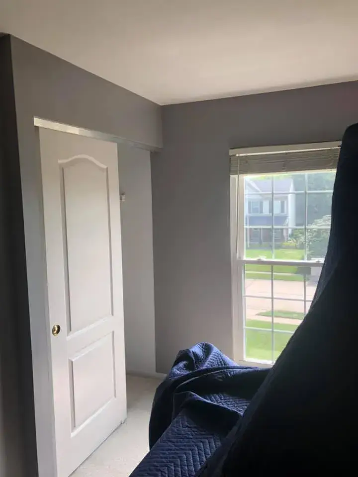 After: bedrooms with wallpaper borders painted gray