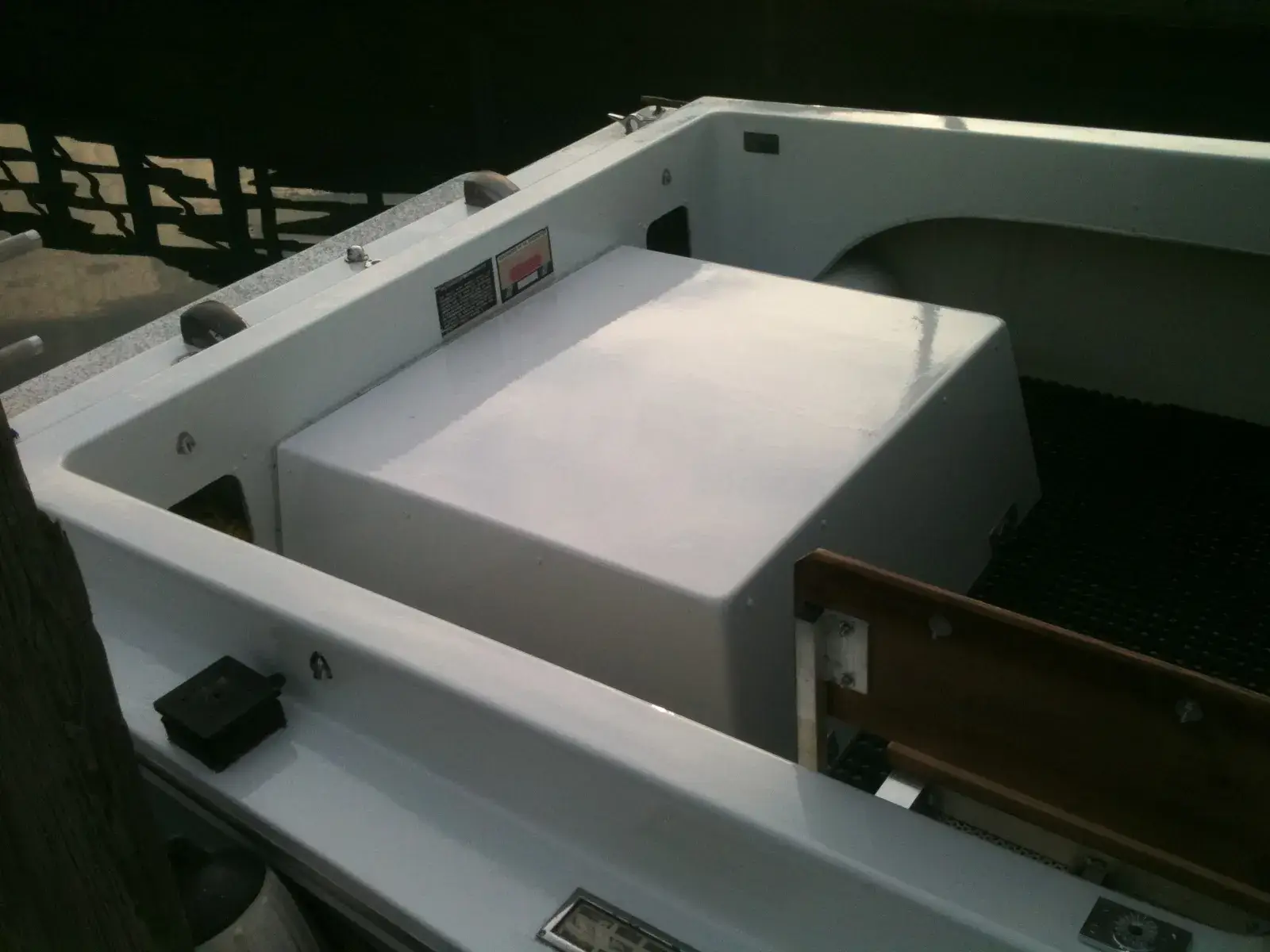 After: boat deck refinished white
