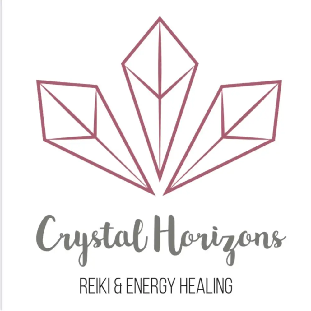 Logo for Crystal Horizons Reiki & Energy Healing featuring a stylized crystal design. - My Personal Painter - My Personal Painter Crystal Horizons logo