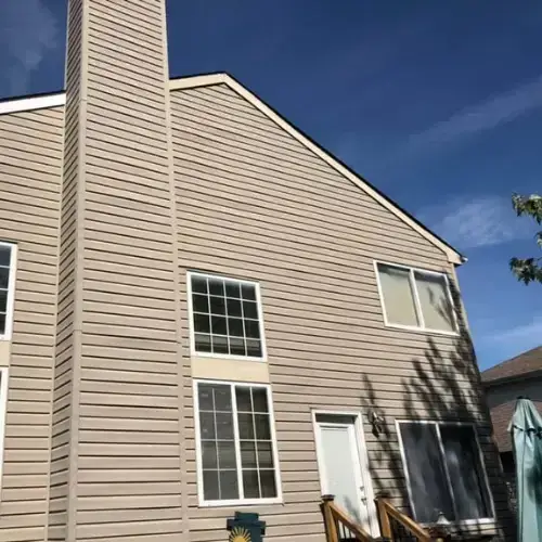 After: deck and pergola painted gray