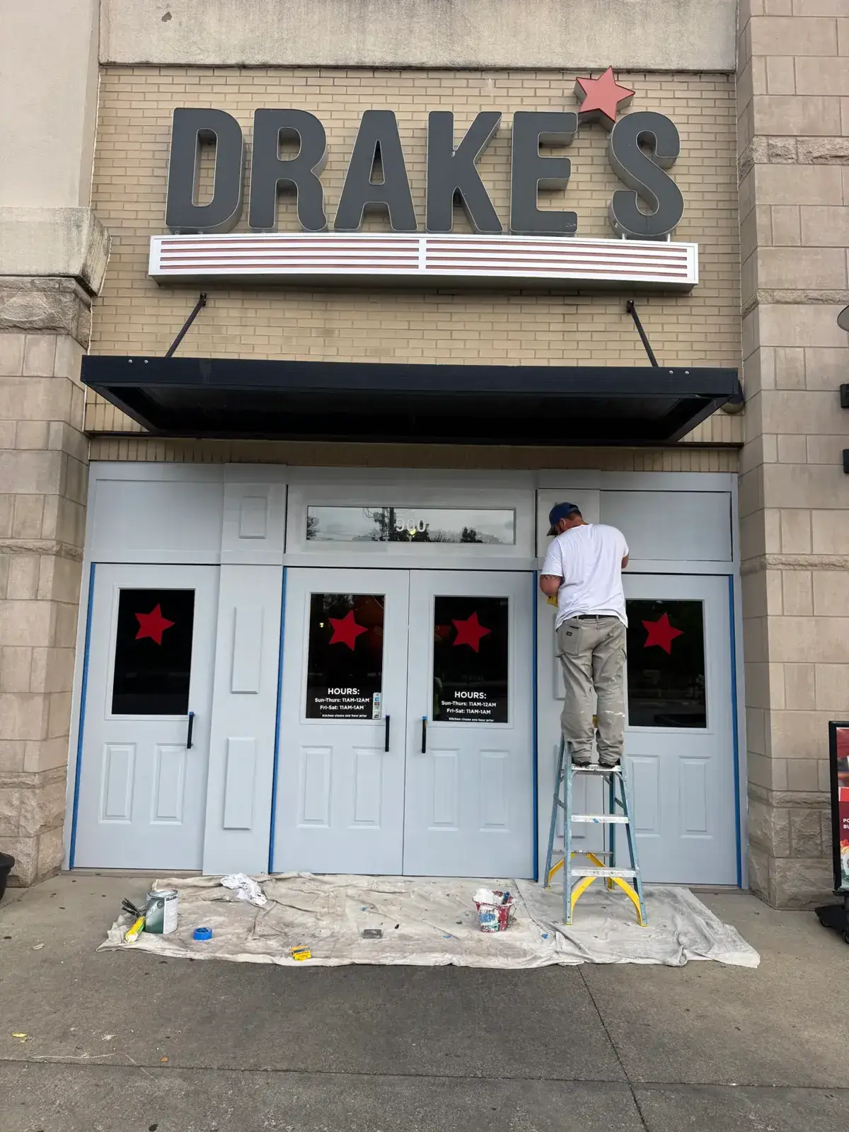 In progress: drake's restaurant entrance