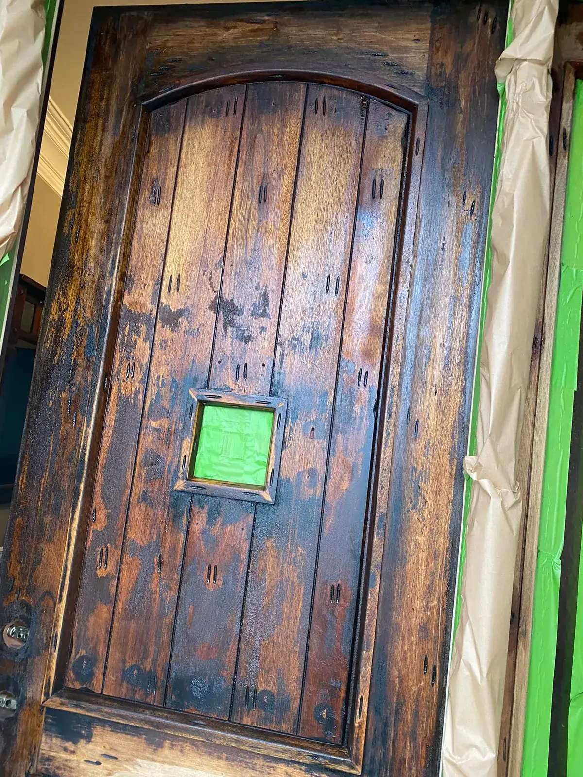Before: front door refinished