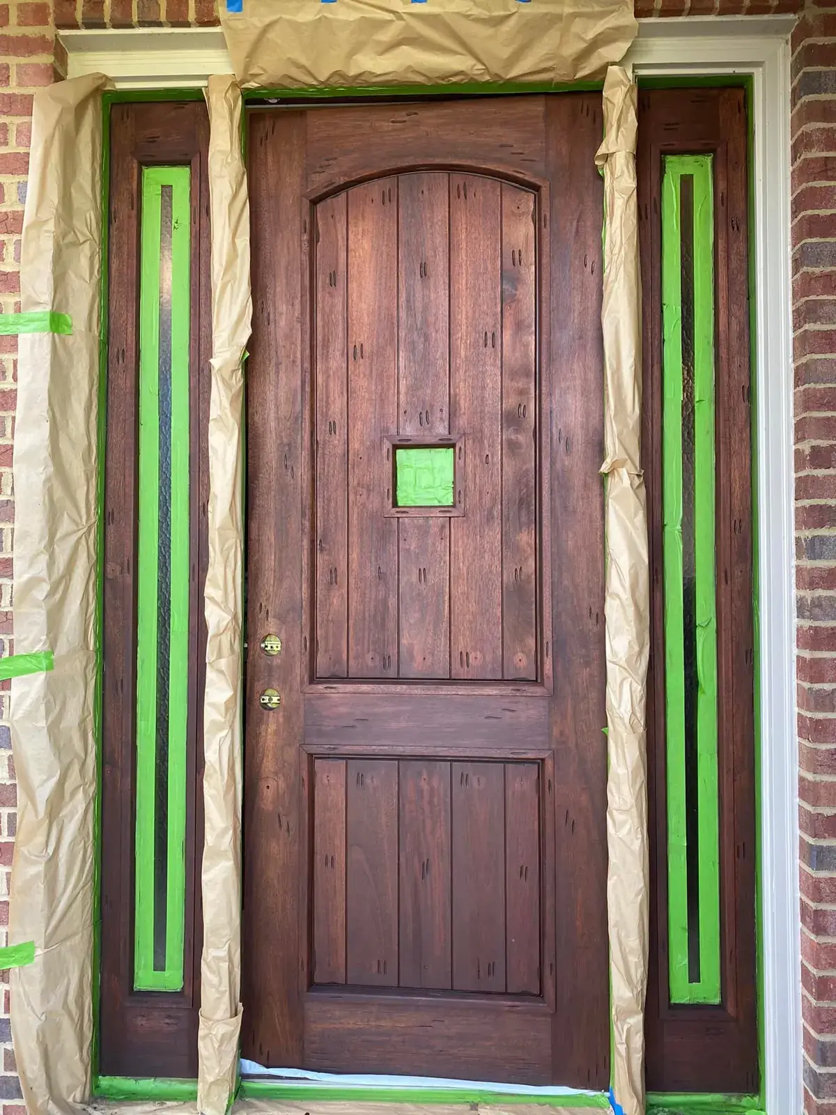 In progress: front door refinished