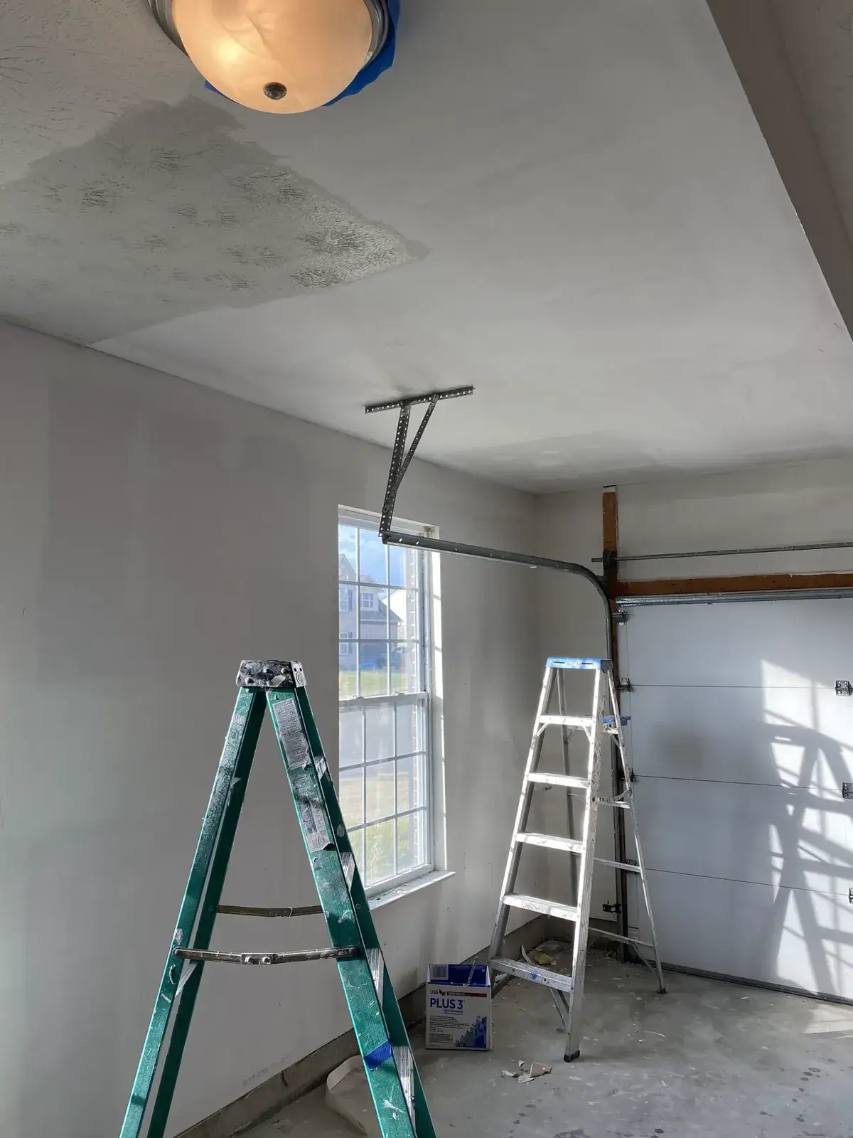After: garage ceiling drywall repair