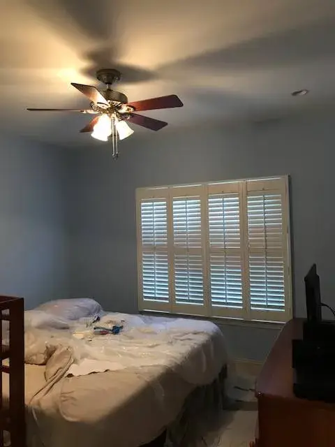 After: hallway, bedrooms, closet and bathroom painted