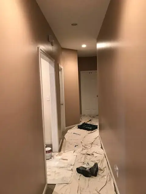 Before: hallway, bedrooms, closet and bathroom painted