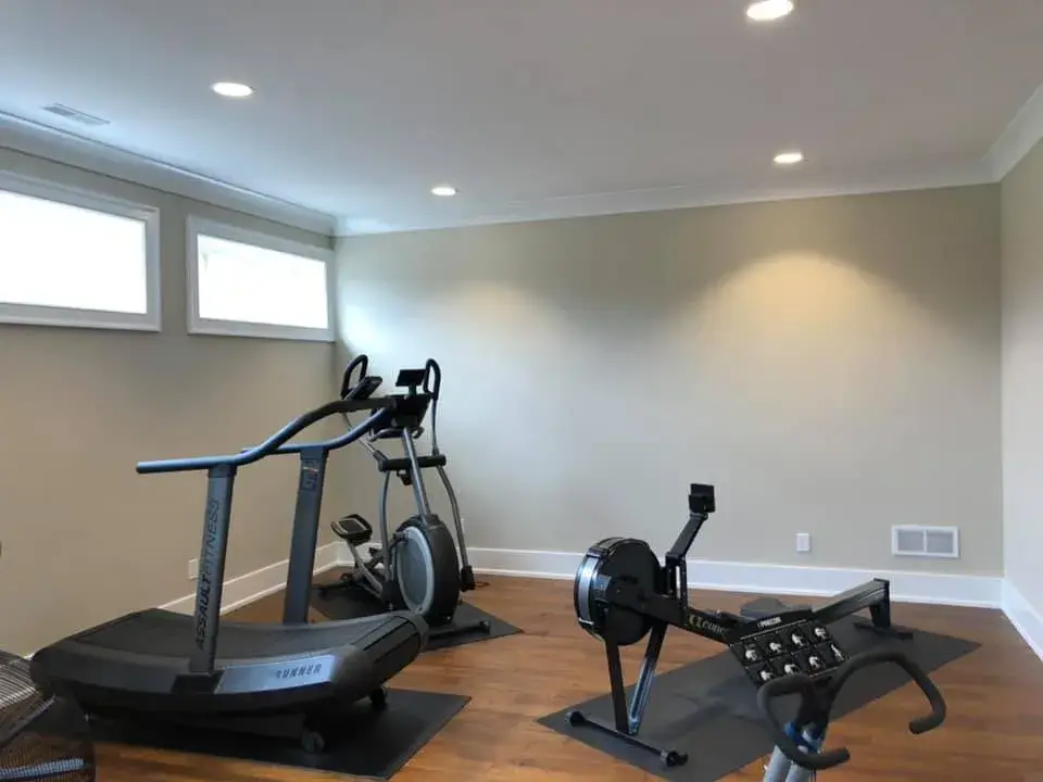 After: large home interior: built-ins, coffered ceilings, wainscoting, bedrooms and halls