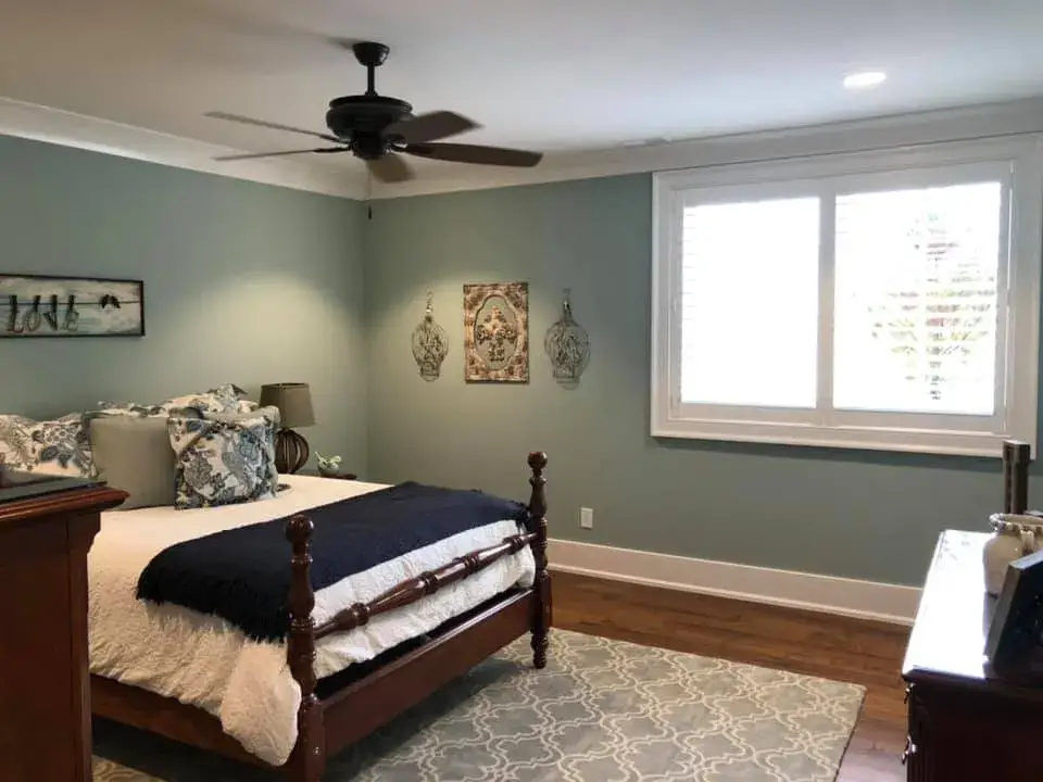 After: large home interior: built-ins, coffered ceilings, wainscoting, bedrooms and halls