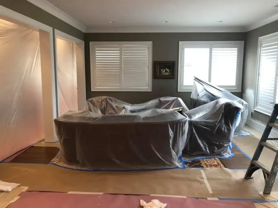 In progress: large home interior: built-ins, coffered ceilings, wainscoting, bedrooms and halls