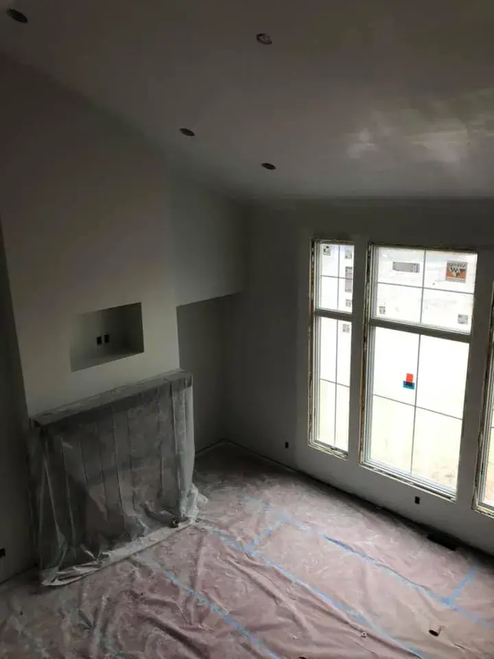 After: new-construction home interior painted