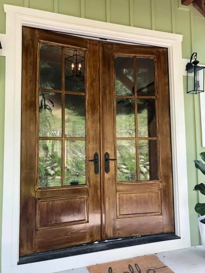 After: new house: interior and exterior doors stained dark