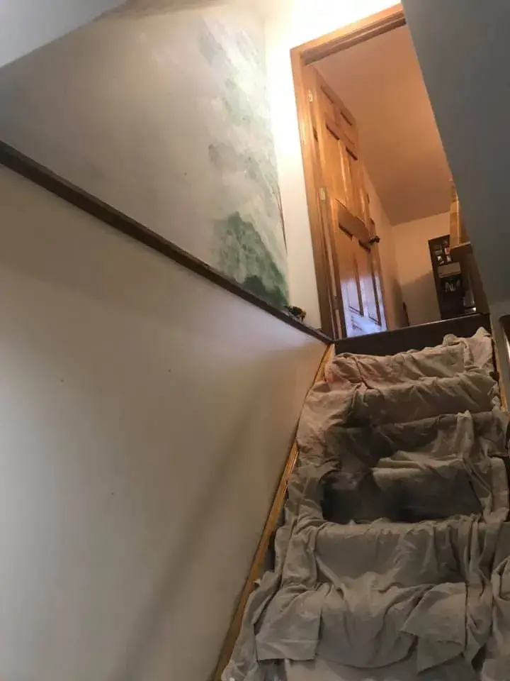 After: stairwell mural painted over